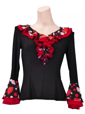 Flamenco Blouse & Skirt / Roses & Dots / Model Carla & Tecla / G2348bb