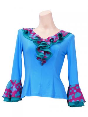Flamenco Blouse & Skirt / Roses & Dots / Model Carla & Tecla / G2348lbp