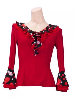 Flamenco Blouse & Skirt / Roses & Dots / Model Carla & Tecla / G2348rb