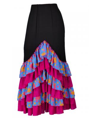 Flamenco Blouse & Skirt / Roses & Dots / Model Carla & Tecla / G2348bbl