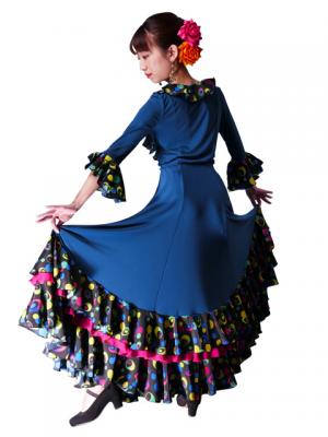 Flamenco Blouse & Skirt / Dots / Model Renata & Pilia / G2351blb