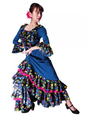 Flamenco Blouse & Skirt / Dots / Model Renata & Pilia / G2351blb