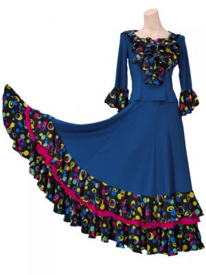 Flamenco Blouse & Skirt / Dots / Model Renata & Pilia / G2351blb