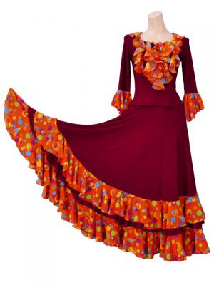 Flamenco Blouse & Skirt / Dots / Model Renata & Pilia / G2351wio