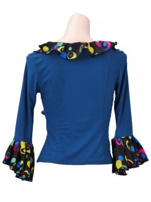Flamenco Ruffle Blouse / Dots / Model Renata / G2352blb