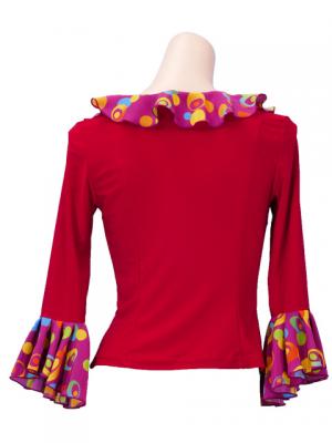 Flamenco Ruffle Blouse / Dots / Model Renata / G2352rp