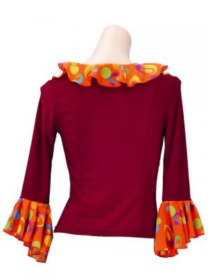 Flamenco Ruffle Blouse / Dots / Model Renata / G2352wio