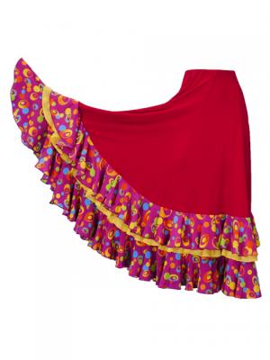Flared Flamenco Skirt with Frills / Dots / Model Pili / G2353rp
