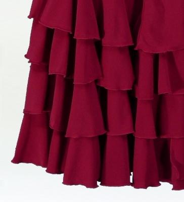 Mermaid Cut Flamenco Skirt with 6 Layers of Ruffles / Wine / G2354wi