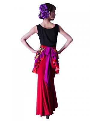 Flamenco Apron with Paisley / Black / Model Ysabel / G2381bk