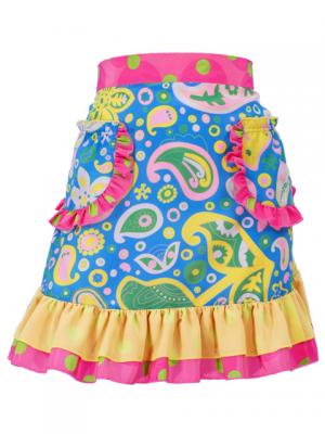 Flamenco Apron with Paisley / Green / Model Ysabel / G2381gr