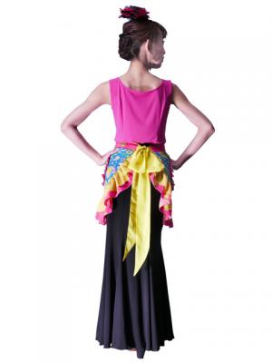 Flamenco Apron with Paisley / Green / Model Ysabel / G2381gr