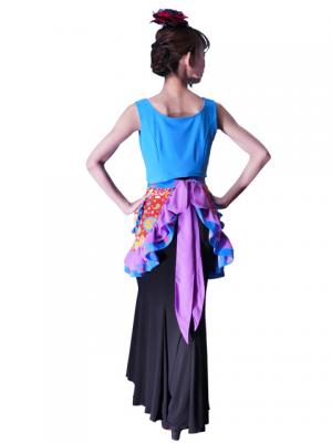 Flamenco Apron with Paisley / Red / Model Ysabel / G2381rd