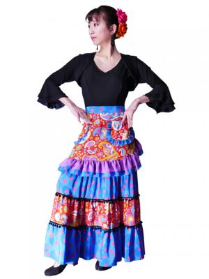 Flamenco Apron with Paisley / Red / Model Ysabel / G2381rd