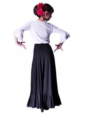 Flamenco Skirt with Single Frill/ Black / G2409bk