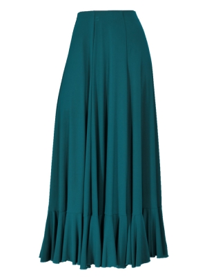 Flamenco Skirt with Single Frill/ Blue Green / G2409bl