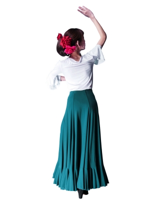 Flamenco Skirt with Single Frill/ Blue Green / G2409bl