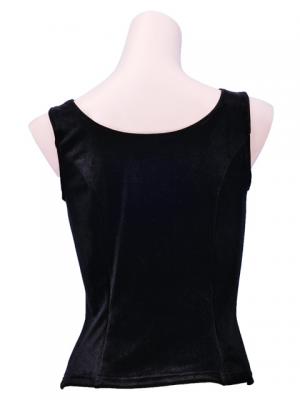 Flamenco Sleeveless Blouse with Velvet / Black / G2434bkb