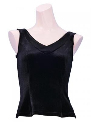 Flamenco Sleeveless Blouse with Velvet / Black / G2434bkb