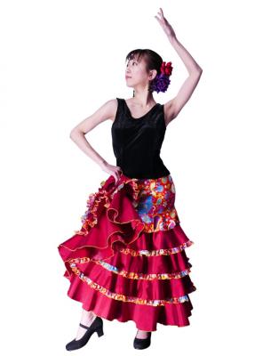 Flamenco Sleeveless Blouse with Velvet / Black / G2434bkb