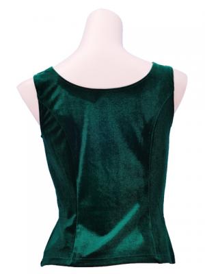 Flamenco Sleeveless Blouse with Velvet / Green / G2434grb