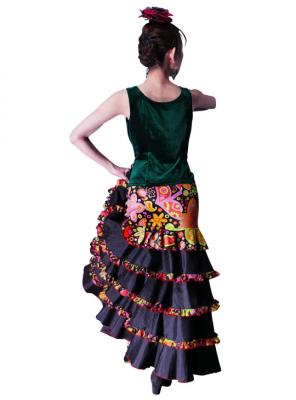 Flamenco Sleeveless Blouse with Velvet / Green / G2434grb