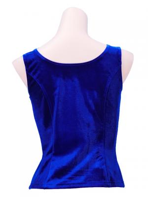 Flamenco Sleeveless Blouse with Velvet / Royal Blue / G2434rblb