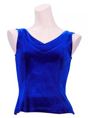 Flamenco Sleeveless Blouse with Velvet / Royal Blue / G2434rblb