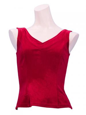 Flamenco Sleeveless Blouse with Velvet / Red / G2434rdb