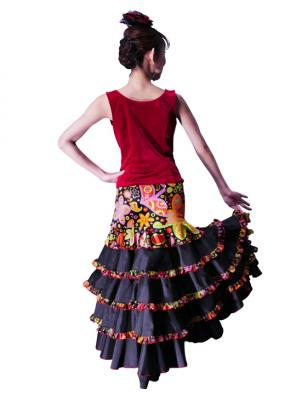 Flamenco Sleeveless Blouse with Velvet / Red / G2434rdb
