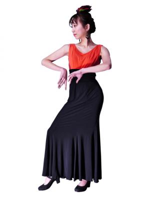 Flamenco Semi - Mermaid with High Waist Skirt/ Black / G2442bk