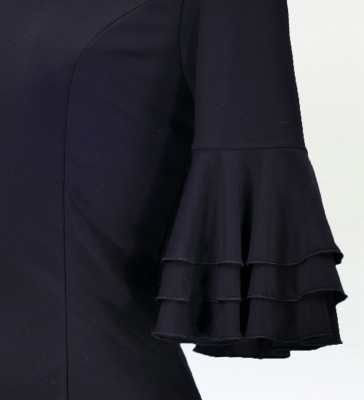 Flamenco 3-tier frilled Blouse / Black / G2481bk