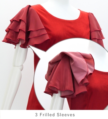 Flamenco 3 frilled Sleeve Blouse  / White / J3229wh