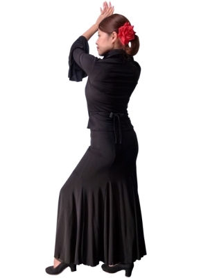 Mermaid Cut  Flamenco Skirt / Black / G409