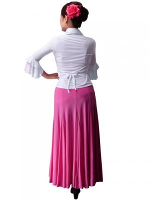 Flamenco Wrap Blouse with Flounces / White / G2480wh