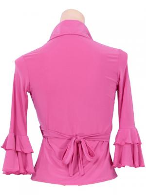Flamenco Wrap Blouse with Flounces / Pink / G2480pi