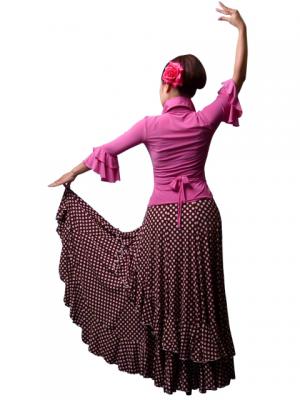 Flamenco Wrap Blouse with Flounces / Pink / G2480pi