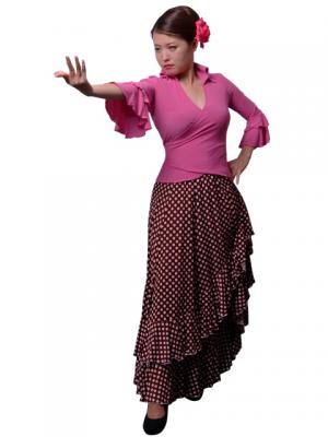 Flamenco Wrap Blouse with Flounces / Pink / G2480pi
