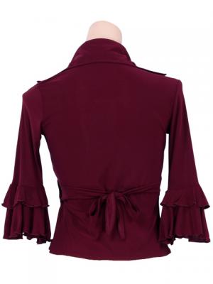 Flamenco Wrap Blouse with Flounces / Wine / G2480wi