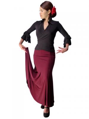 Mermaid Cut  Flamenco Skirt / WineRed / G598