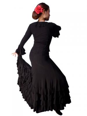Mermaid Cut Flamenco Skirt with 6 Layers of Ruffles / Black / G2354b