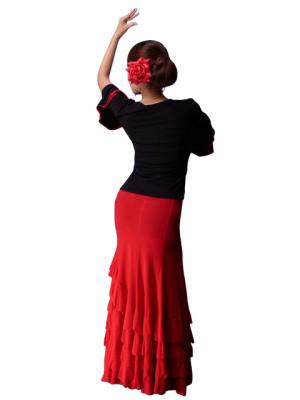 Mermaid Cut Flamenco Skirt with 6 Layers of Ruffles / Red / G2354r