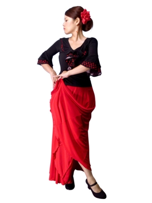 Flamenco Skirts with Multi Panels / Red / G80r