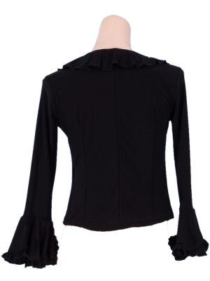 Flamenco Black  Blouse with Flounces and Ruffles/ Black / G814b