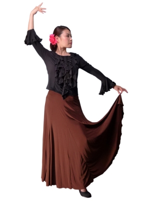 Flamenco Black  Blouse with Flounces and Ruffles/ Black / G814b