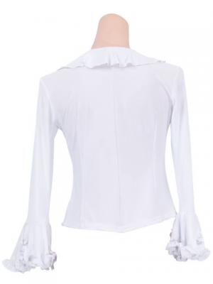 Flamenco White  Blouse with Flounces and Ruffles/ White / G814w