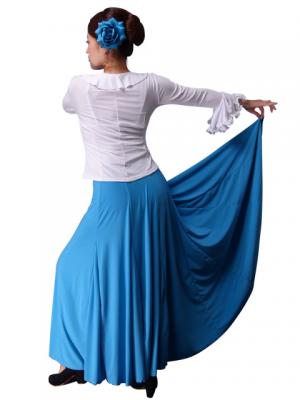 Flamenco White  Blouse with Flounces and Ruffles/ White / G814w