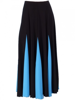 Flamenco Skirt with Contrast Panels / Black & Blue /G81bl