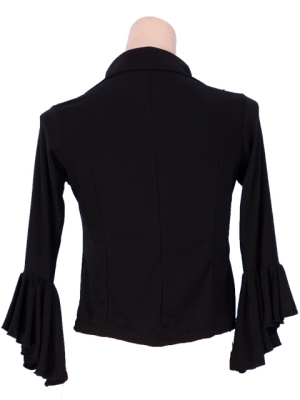 Flamenco Shirt Collar with Flounces and Ruffles/ Black / G842b