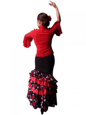 Flamenco Shirt Collar with Flounces and Ruffles/ Red / G842r